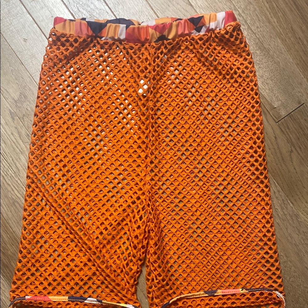 Orange Mesh Shorts